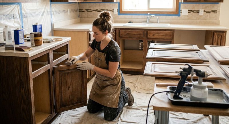 Kitchen Cabinet Staining in Dayton, OH